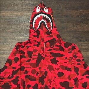 Red Bape Zip Up Hoodie